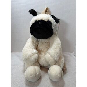 NWT Critter Collection Lynco Pug Dog Backpack Kids‎ Small Cream Black Plush